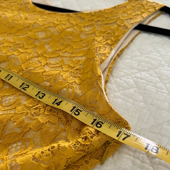 Maeve x Anthropologie Yellow Lace Bodice A-line Dress w/ Pockets! Size Medium - Picture 15 of 17